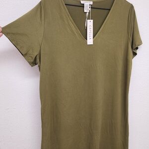 Capella Olive Short Sleeve T-Shirt Dress